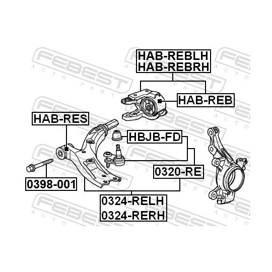 HAB-REBLH - Control Arm-/Trailing Arm Bush 