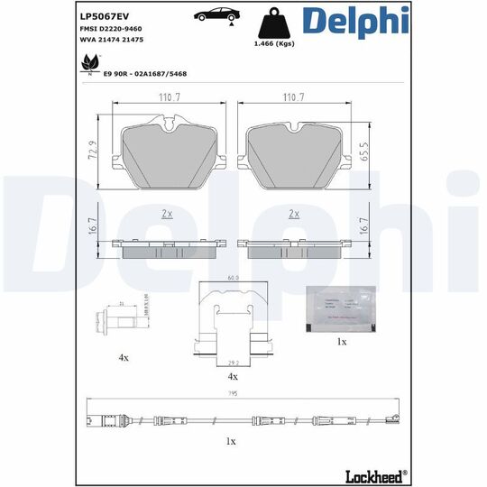 LP5067EV - Brake Pad Set, disc brake 