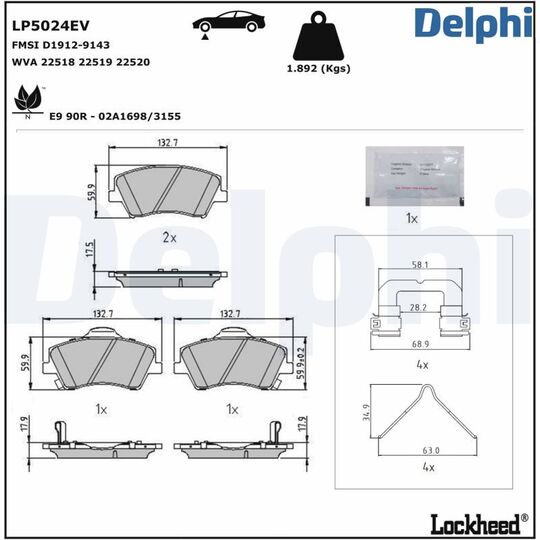 LP5024EV - Brake Pad Set, disc brake 