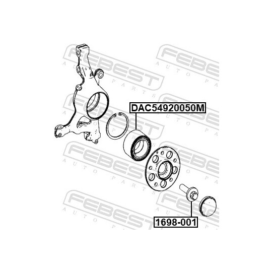 1698-001 - Axle Bolt, drive shaft 