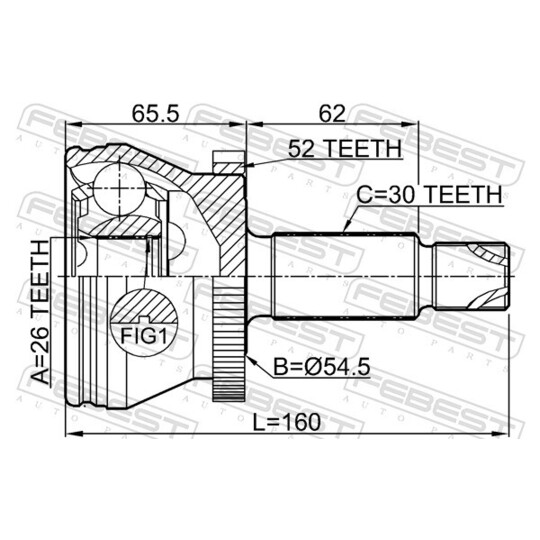 2210-SOR15A52 - Joint Kit, drive shaft 