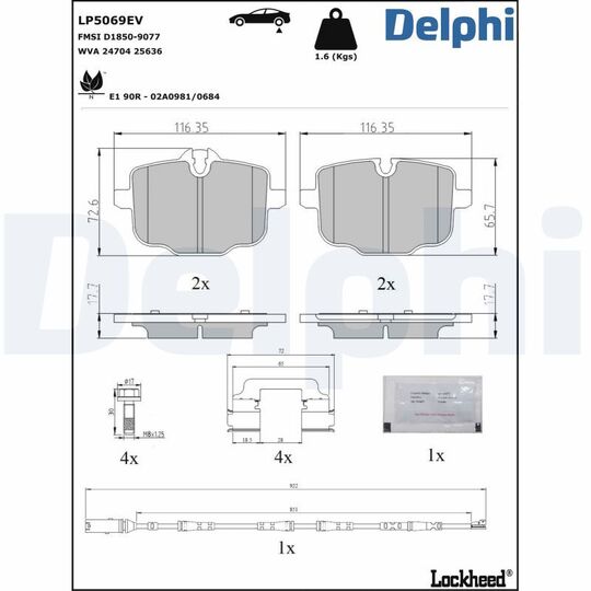 LP5069EV - Brake Pad Set, disc brake 