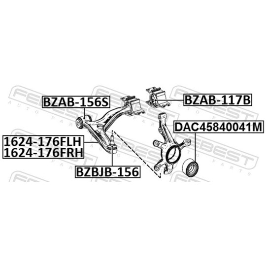 1624-176FLH - Track Control Arm 