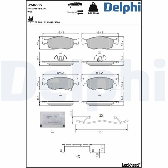 LP5079EV - Brake Pad Set, disc brake 