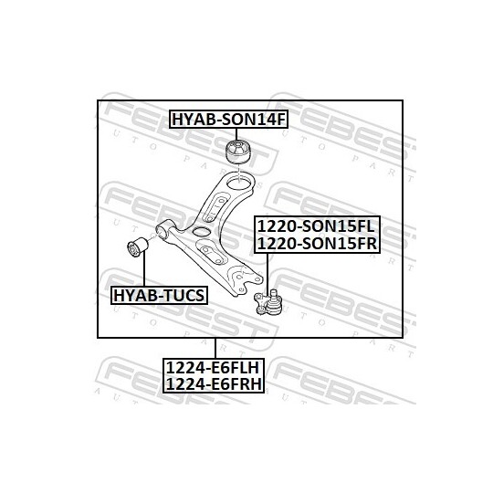 1224-E6FRH - Länkarm, hjulupphängning 