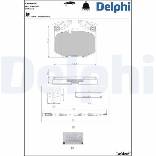 LP5066EV - Brake Pad Set, disc brake 