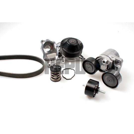 PK04240TH - Water Pump + V-Ribbed Belt Set 