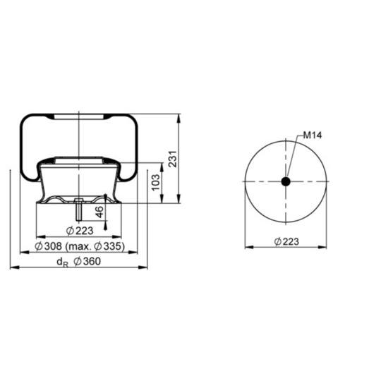 6622 N P01 - Bellow, air suspension 