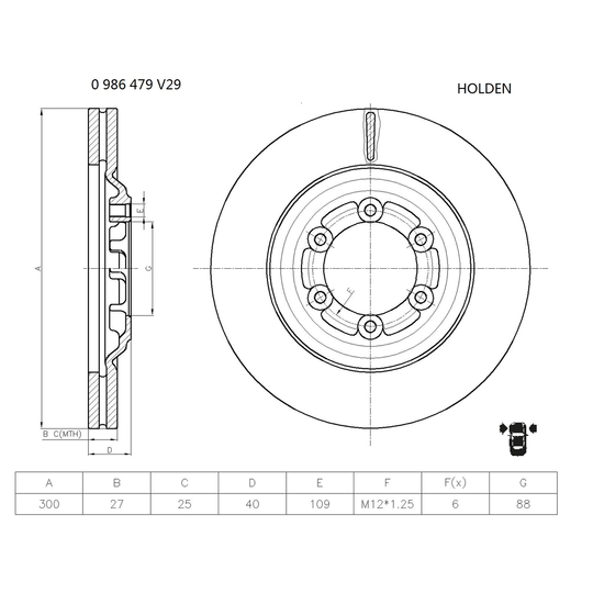 0 986 479 V29 - Brake Disc 