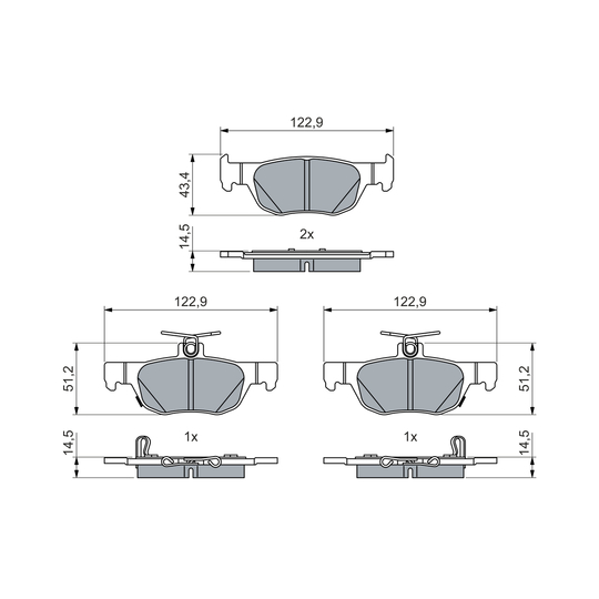 0 986 460 027 - Brake Pad Set, disc brake 