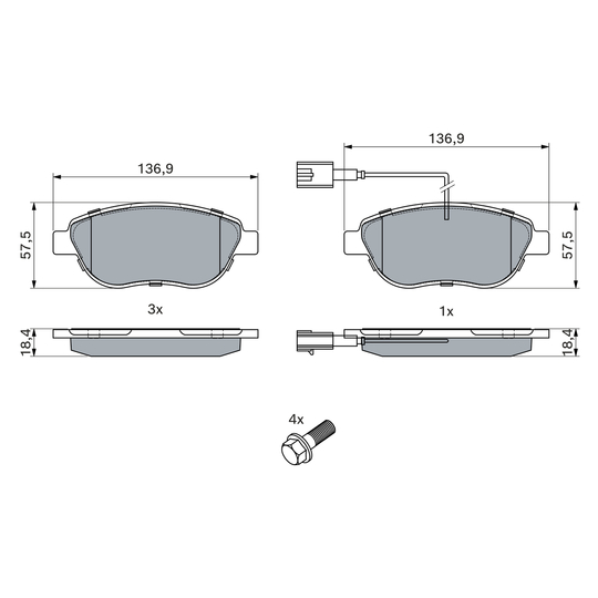 0 986 TB2 961 - Brake Pad Set, disc brake 