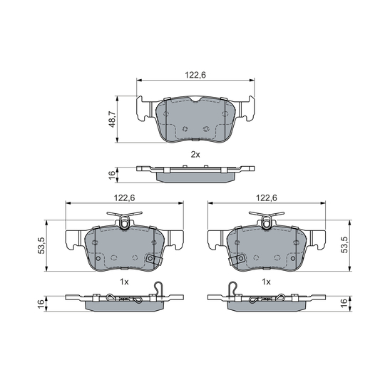 0 986 460 019 - Brake Pad Set, disc brake 