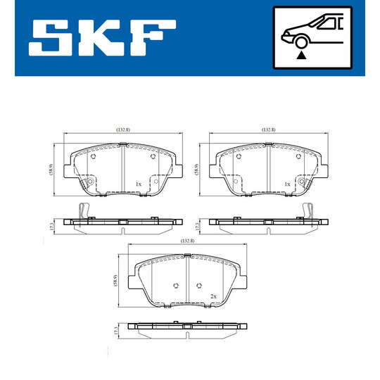 VKBP 81114 A - Piduriklotsi komplekt,ketaspidur 