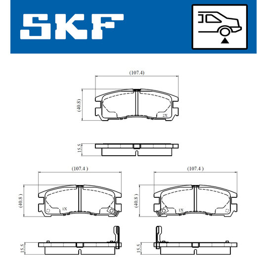 VKBP 90876 A - Piduriklotsi komplekt,ketaspidur 