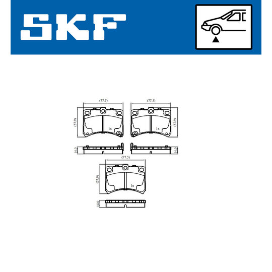 VKBP 81125 A - Piduriklotsi komplekt,ketaspidur 