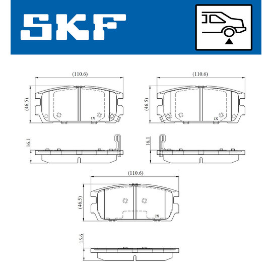 VKBP 90921 A - Bromsbeläggssats, skivbroms 