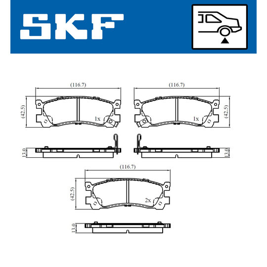 VKBP 90903 A - Piduriklotsi komplekt,ketaspidur 