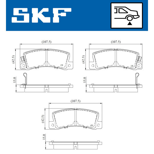 VKBP 90873 A - Piduriklotsi komplekt,ketaspidur 