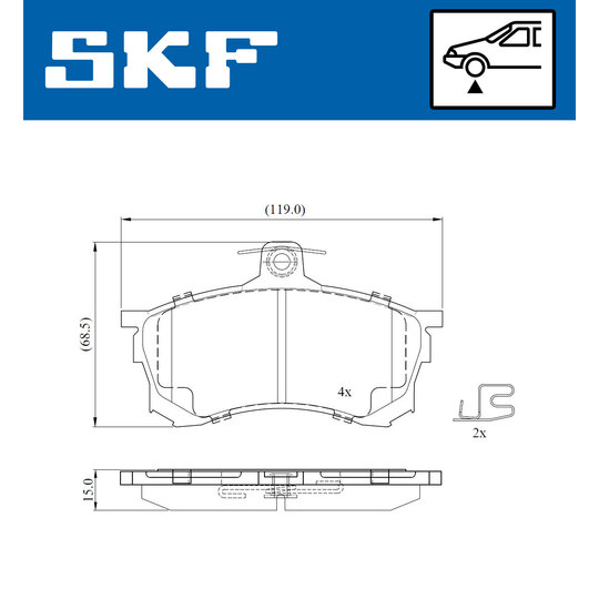 VKBP 80872 A - Bromsbeläggssats, skivbroms 