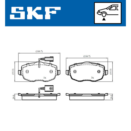 VKBP 80756 E - Bromsbeläggssats, skivbroms 