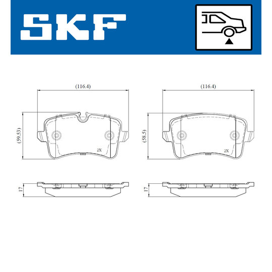 VKBP 90792 E - Bromsbeläggssats, skivbroms 