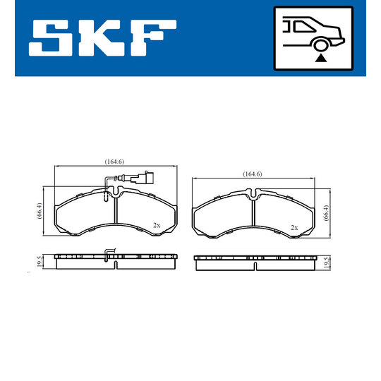 VKBP 91061 E - Piduriklotsi komplekt,ketaspidur 