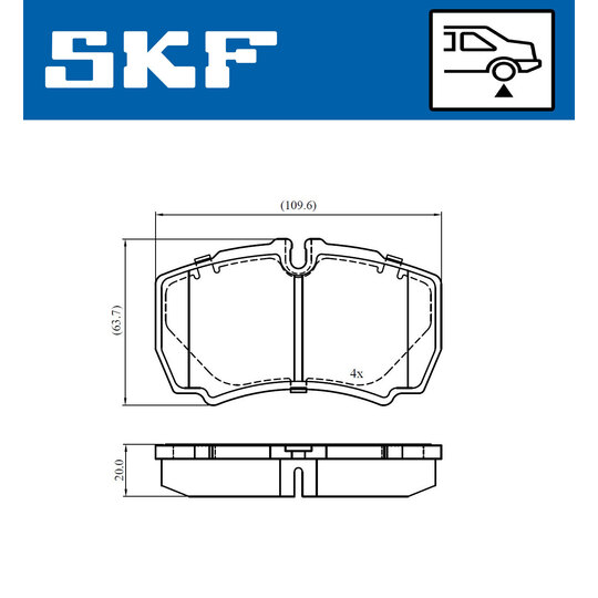 VKBP 90649 - Piduriklotsi komplekt,ketaspidur 