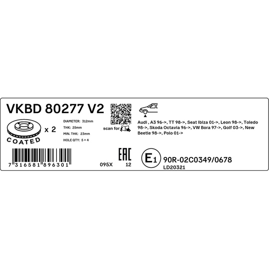 VKBD 80277 V2 - Brake Disc 