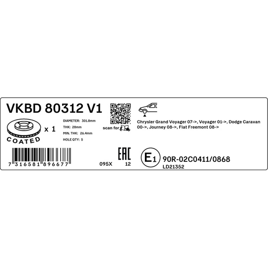 VKBD 80312 V1 - Brake Disc 