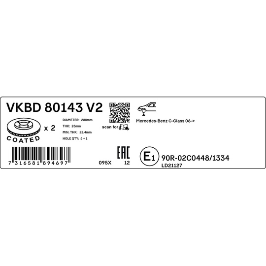 VKBD 80143 V2 - Brake Disc 