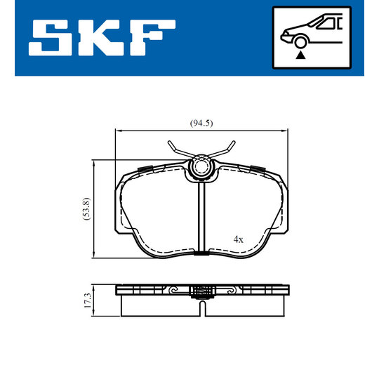 VKBP 80713 - Bromsbeläggssats, skivbroms 