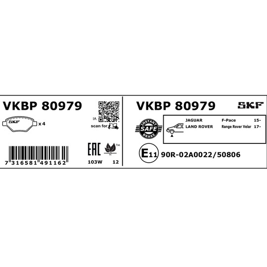 VKBP 80979 - Brake Pad Set, disc brake 