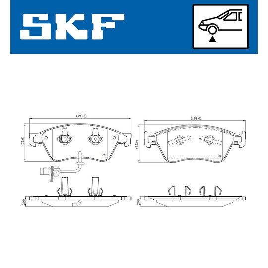 VKBP 81044 E - Piduriklotsi komplekt,ketaspidur 