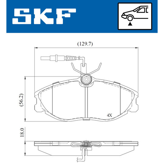 VKBP 80770 E - Piduriklotsi komplekt,ketaspidur 