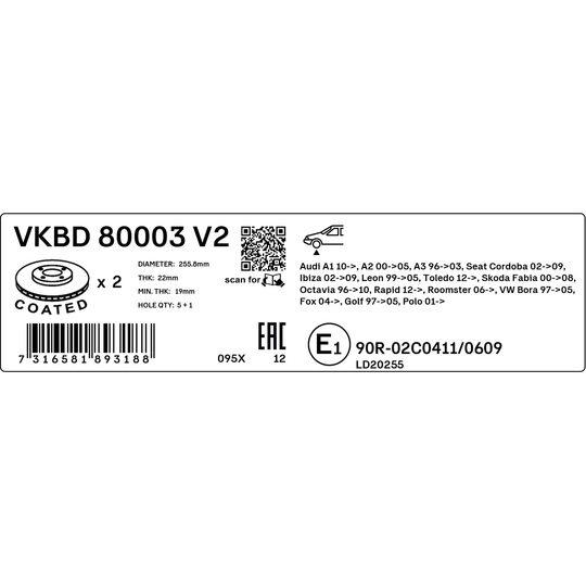 VKBD 80003 V2 - Brake Disc 