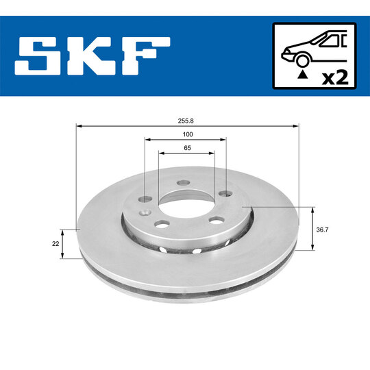 VKBD 80003 V2 - Brake Disc 