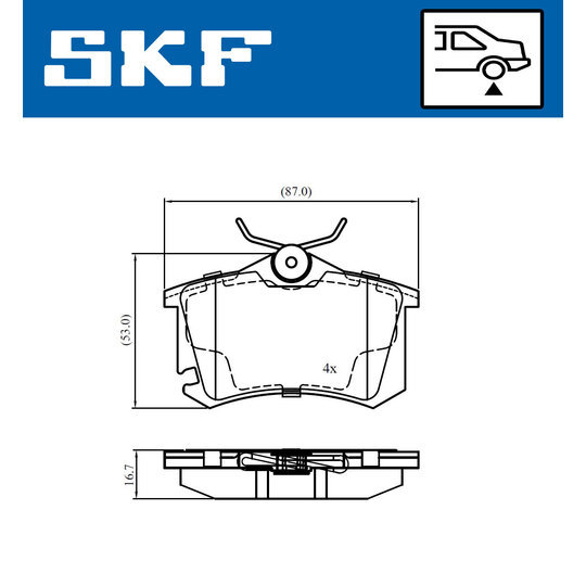 VKBP 90694 - Piduriklotsi komplekt,ketaspidur 