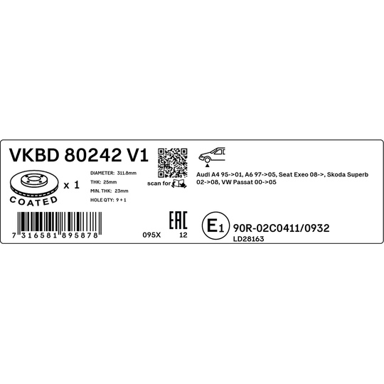 VKBD 80242 V1 - Brake Disc 