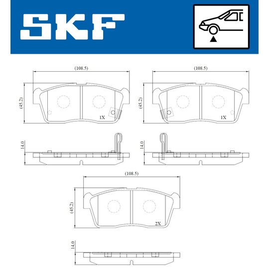 VKBP 80799 A - Piduriklotsi komplekt,ketaspidur 