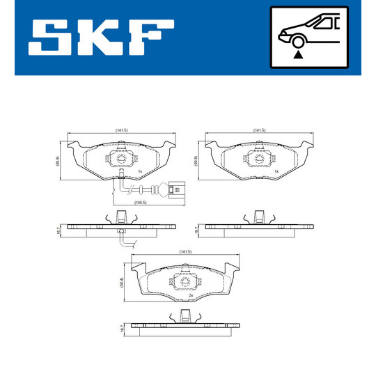 VKBP 81062 E - Piduriklotsi komplekt,ketaspidur 