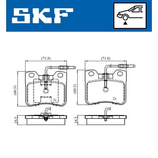 VKBP 81054 E - Piduriklotsi komplekt,ketaspidur 