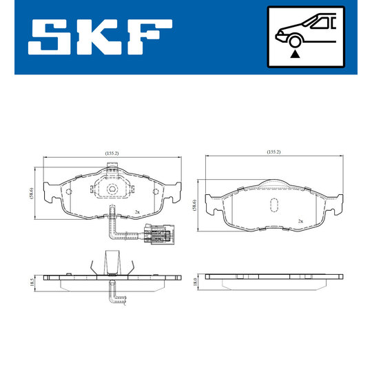 VKBP 80778 E - Piduriklotsi komplekt,ketaspidur 