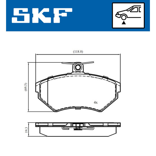 VKBP 81011 - Piduriklotsi komplekt,ketaspidur 