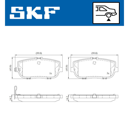 VKBP 91092 A - Piduriklotsi komplekt,ketaspidur 