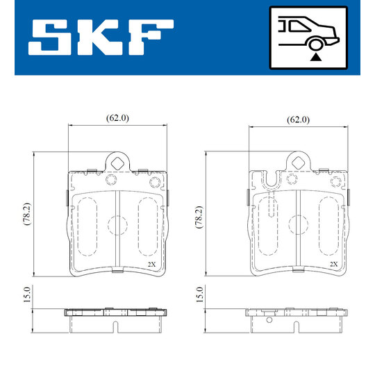 VKBP 90744 - Piduriklotsi komplekt,ketaspidur 