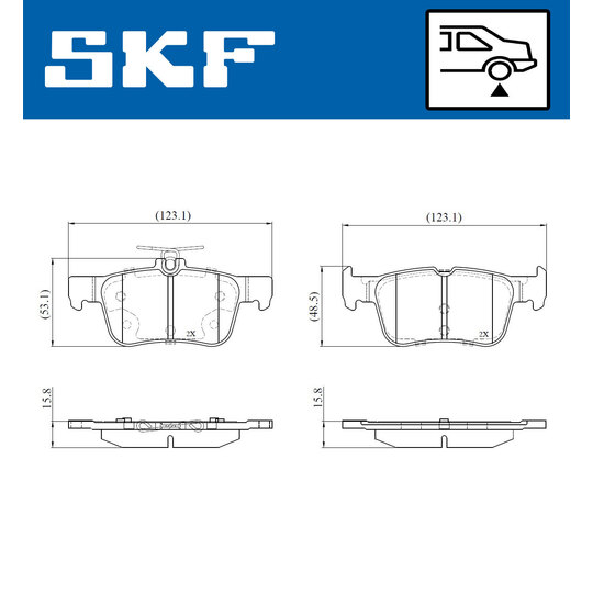 VKBP 90708 - Piduriklotsi komplekt,ketaspidur 