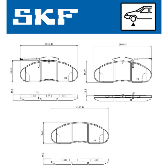 VKBP 81066 E - Piduriklotsi komplekt,ketaspidur 