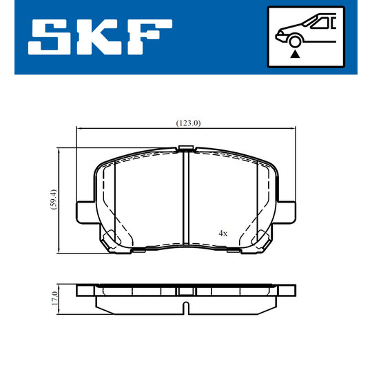 VKBP 80943 - Piduriklotsi komplekt,ketaspidur 