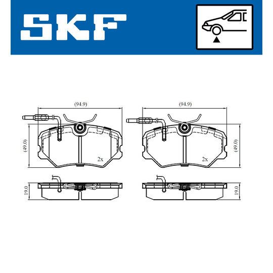 VKBP 81033 E - Piduriklotsi komplekt,ketaspidur 