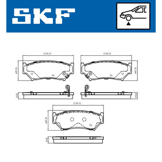 VKBP 80831 A - Piduriklotsi komplekt,ketaspidur 